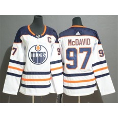 Edmonton Oilers #97 Connor McDavid White Women Adidas Jersey