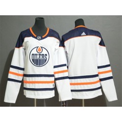 Edmonton Oilers Blank White Women Adidas Jersey