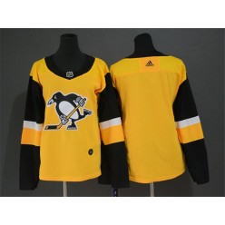 Pittsburgh Penguins Blank Yellow Women Adidas Jersey