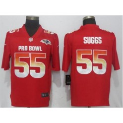 Baltimore Ravens #55 Terrell Suggs Red Nike AFC 2019 Pro Bowl Limited Jersey