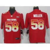 Denver Broncos #58 Von Miller Red Nike AFC 2019 Pro Bowl Limited Jersey