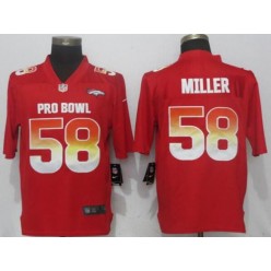 Denver Broncos #58 Von Miller Red Nike AFC 2019 Pro Bowl Limited Jersey