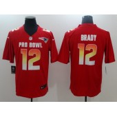 New England Patriots #12 Tom Brady Red Nike AFC 2019 Pro Bowl Game Jersey