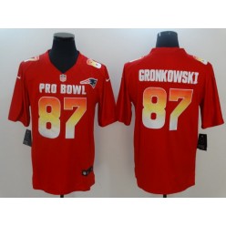 New England Patriots #87 Rob Gronkowski Red Nike AFC 2019 Pro Bowl Game Jersey