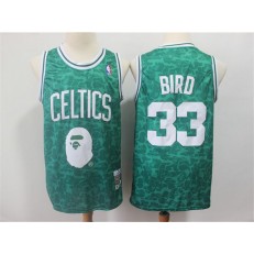 Boston Celtics Bape #33 Larry Bird Green Hardwood Classics Jersey