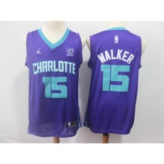 Charlotte Hornets #15 Kemba Walker Purple Nike Swingman Jersey