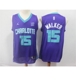 Charlotte Hornets #15 Kemba Walker Purple Nike Swingman Jersey