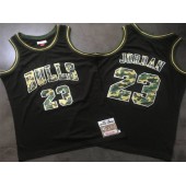 Chicago Bulls #23 Michael Jordan Black Camo 1997-98 Hardwood Classics Jersey