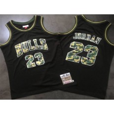 Chicago Bulls #23 Michael Jordan Black Camo 1997-98 Hardwood Classics Jersey