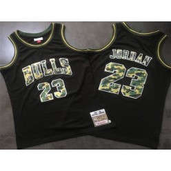 Chicago Bulls #23 Michael Jordan Black Camo 1997-98 Hardwood Classics Jersey