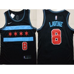 Chicago Bulls #8 Zach Lavine Black 2018-19 City Edition Nike Swingman Jersey