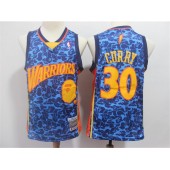 Golden State Warriors #30 Stephen Curry Blue Hardwood Classics Jersey