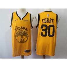 Golden State Warriors #30 Stephen Curry Yellow 2018-19 Earned Edition Nike Swingman Jersey