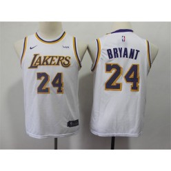 Los Angeles Lakers #24 Kobe Bryant White 2018-19 Youth Nike Swingman Jersey
