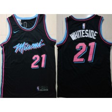 Miami Heat #21 Hassan Whiteside Black 2018-19 City Edition Nike Swingman Jersey