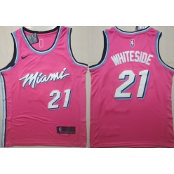 Miami Heat #21 Hassan Whiteside Pink 2018-19 Earned Edition Nike Swingman Jersey