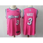 Miami Heat #3 Dwyane Wade Pink 2018-19 Earned Edition Nike Swingman Jersey