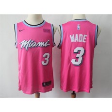 Miami Heat #3 Dwyane Wade Pink 2018-19 Earned Edition Nike Swingman Jersey
