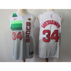 Milwaukee Bucks #34 Giannis Antetokounmpo White 2018-19 Earned Edition Nike Swingman Jersey