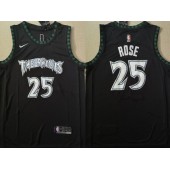 Minnesota Timberwolves #25 Derrick Rose Black Throwback Nike Swingman Jersey