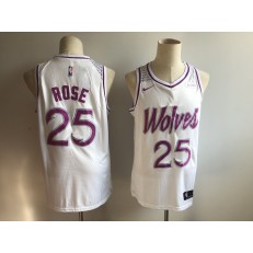 Minnesota Timberwolves #25 Derrick Rose White Youth 2018-19 Earned Edition Nike Swingman Jersey