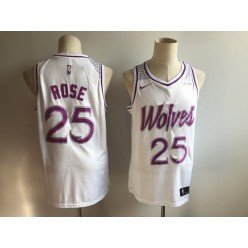 Minnesota Timberwolves #25 Derrick Rose White Youth 2018-19 Earned Edition Nike Swingman Jersey