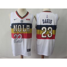 New Orleans Pelicans #23 Anthony Davis White 2018-19 Earned Edition Nike Swingman Jersey