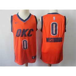Oklahoma City Thunder #0 Russell Westbrook Orange 2018-19 Earned Edition Nike Swingman Jersey