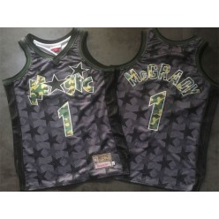 Orlando Magic #1 Tracy McGrady Black Camo Hardwood Classics Jersey