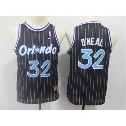 Orlando Magic #32 Shaquille O'neal Black Youth Throwback Jersey