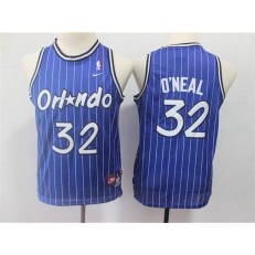 Orlando Magic #32 Shaquille O'neal Blue Youth Throwback Jersey