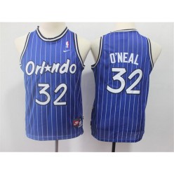 Orlando Magic #32 Shaquille O'neal Blue Youth Throwback Jersey