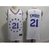 Philadelphia 76ers #21 Joel Embiid White 2018-19 Earned Edition Nike Swingman Jersey