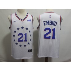 Philadelphia 76ers #21 Joel Embiid White 2018-19 Earned Edition Nike Swingman Jersey