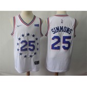 Philadelphia 76ers #25 Ben Simmons White 2018-19 Earned Edition Nike Swingman Jersey