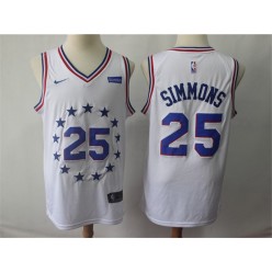 Philadelphia 76ers #25 Ben Simmons White 2018-19 Earned Edition Nike Swingman Jersey