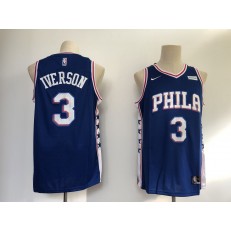 Philadelphia 76ers #3 Allen Iverson Blue Nike Swingman Jersey