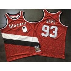 Portland Trail Blazers #93 Bape Red 1983-84 Hardwood Classics Jersey