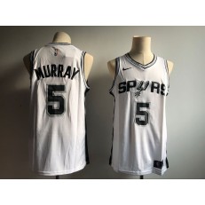 San Antonio Spurs #5 Dejounte Murray White Nike Swingman Jersey