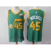 Utah Jazz #45 Donovan Mitchell Green 2018-19 Earned Edition Nike Swingman Jersey