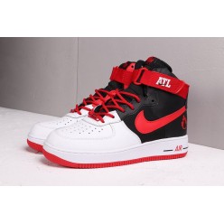 NIKE AIR FORCE 1 HI ATLANTA AWAY WHITE UNIVERSITY RED BLACK BV9206-100