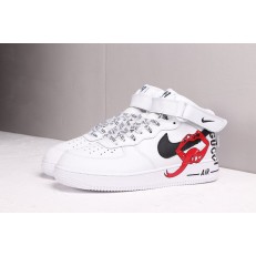 NIKE AIR FORCE 1 MID 07 LV8 NBA PACK WHITE RED MOUTH 823511-103