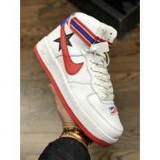 RICCARDO TISCI X NIKELAB AIR FORCE 1 HI WHITE UNIVERSITY RED BLACK AQ3366-100
