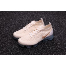 NIKE WMNS AIR VAPORMAX FLYKNIT 2 LIGHT CREAM WHITE METALLIC GOLD 942843-201