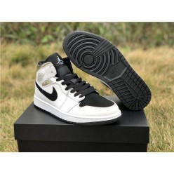 AIR JORDAN 1 MID WHITE SILVER BLACK 554724-121