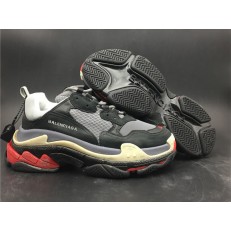 BALENCIAGA 17FW TRIPLE S BLACK GREY RED 490672 W09G5 1060