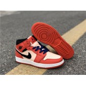 AIR JORDAN 1 MID GS BLACK ORANGE WHITE