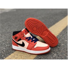 AIR JORDAN 1 MID GS BLACK ORANGE WHITE