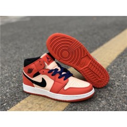 AIR JORDAN 1 MID GS BLACK ORANGE WHITE