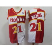 Atlanta Hawks #21 Dominique Wilkins Red White 1987-88 Hardwood Classics Jersey